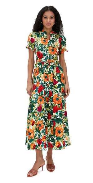 SALONI Ena Dress Mandevilla Foliage 0