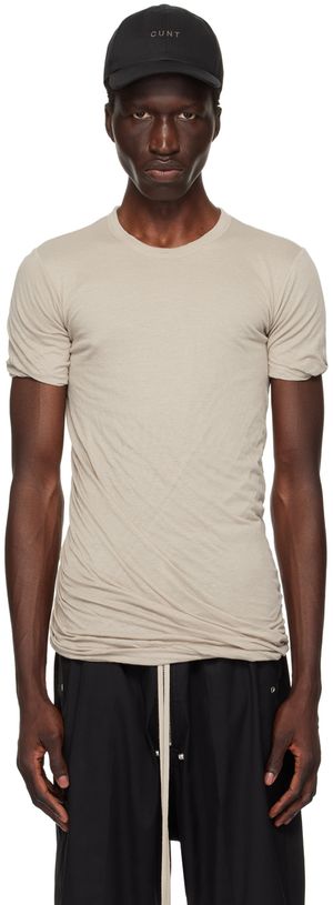 Rick Owens T-shirt blanc cassé en jersey double face - Porterville