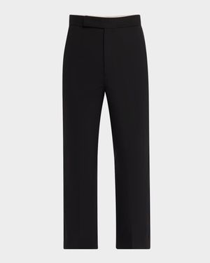 High-Rise Straight-Leg Crop Trousers
