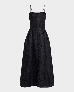 Rickie Dress In Leopard Jacqaurd