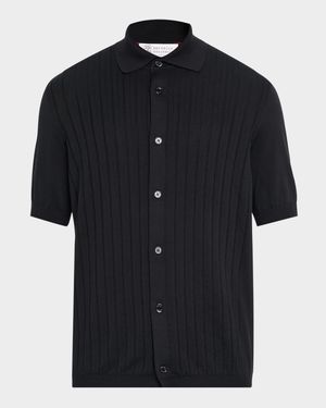 Men's Cotton Rib Short-Sleeve Shirt
