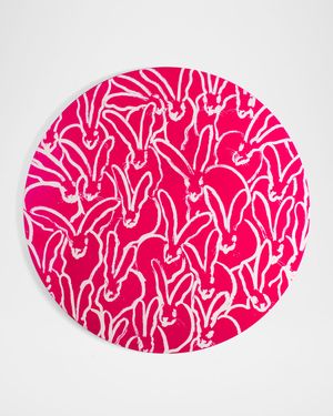 Rabbit Run Round Lacquer Placemat, Pink