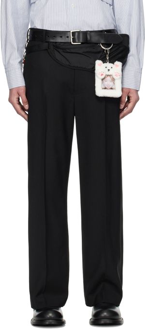 doublet Black Tailored Waist Pouch Trousers