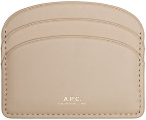 A.P.C. Beige Demi-Lune Card Holder