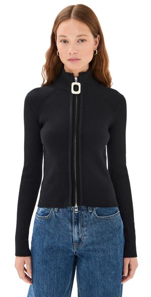 JW Anderson Fitted Zip Up Cardigan Black S
