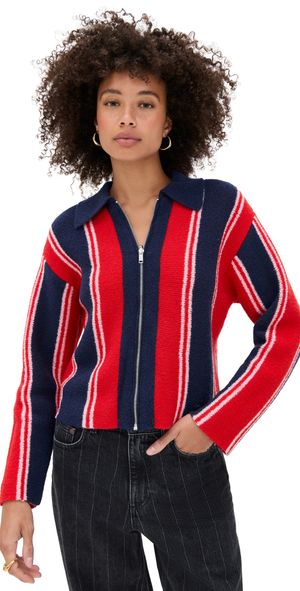 Damson Madder Bibi Boxy Reversible Cardigan Red 14