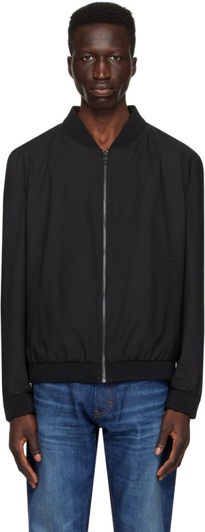 Hugo Black Plaque Bomber Jacket