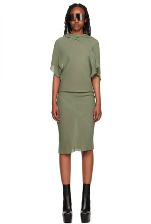 Rick Owens Green Seb Midi Dress
