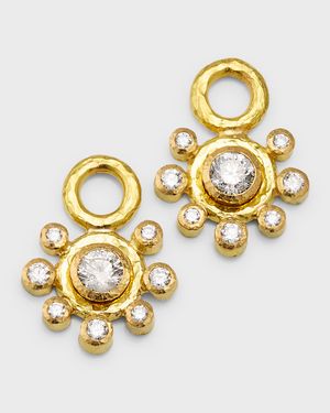 19k Yellow Gold Diamond Earring Pendants