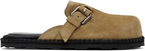 Moschino Beige Suede Slip-on Loafers