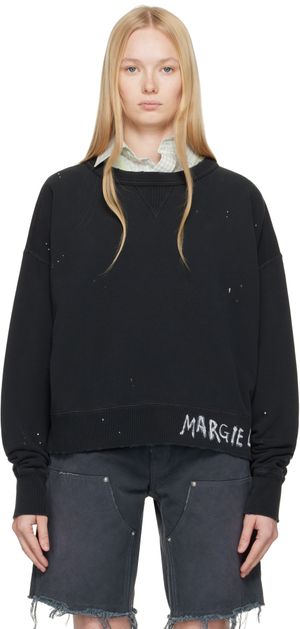 Maison Margiela Black Graffiti Logo Sweatshirt