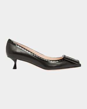 I Love Vivier Mixed Leather Kitten Pumps