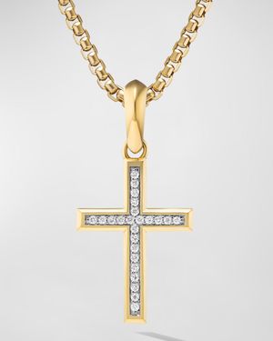 Men's Cross Pendant in 18K Gold, 24mm