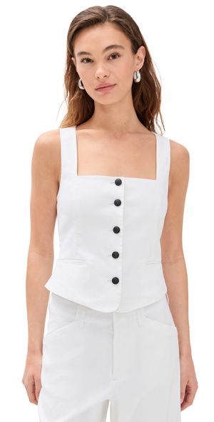 rag & bone Mariana Linen Vest White 12