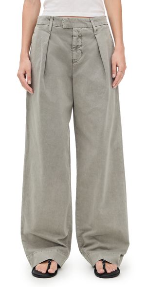 SLVRLAKE Wide Pleat Chino Pants Washed Sage 28