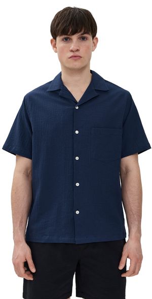 Portuguese Flannel Flam Camp Collar Shirt Navy XL