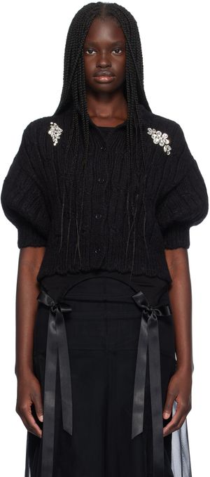 Simone Rocha Black Embellished Cardigan