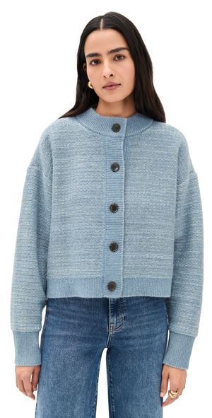 FRAME The Jacquard Femme Cardi Sky Blue Multi XL