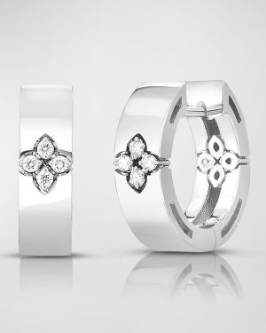 18k Yellow Gold Diamond Verona Earrings, 15mm