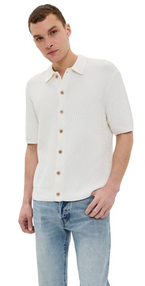Wax London Honeycomb Cable Tellaro Shirt Ecru XL