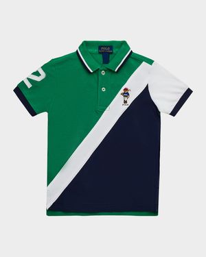 Boy's Polo Bear Cotton Mesh Polo Shirt, Size 2-7
