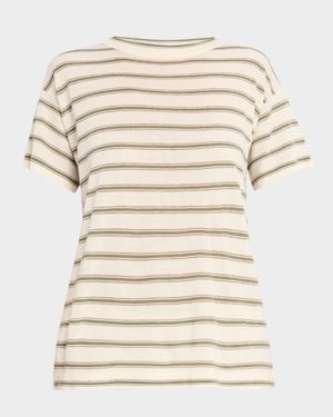 Metallic Striped Short-Sleeve T-Shirt