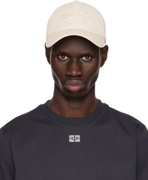GANNI Casquette beige à logo brodé