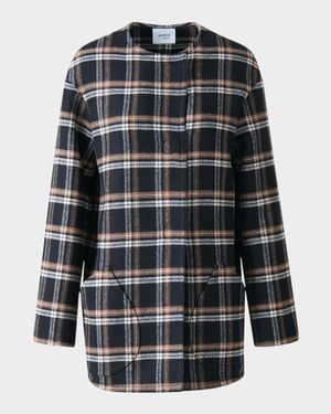 Plaid Double-Face Wool Coat