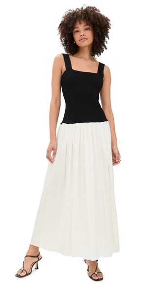 La Ligne Knit Tank Top Dress with Skirt Black/Cream S