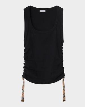 Ruched Sides Rib Tank Top