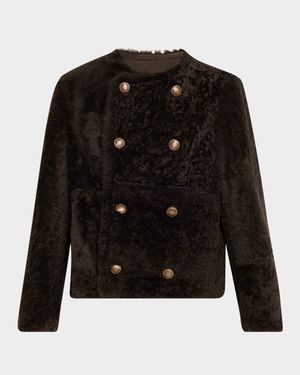 Reversible Sheep Shearling Double-Breasted Jacket