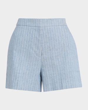 Elisam Pinstripe Wide-Leg Shorts