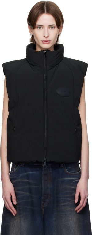 Alexander Wang Black Logo Patch Down Vest