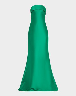 Strapless Bow-Back Mermaid Gown