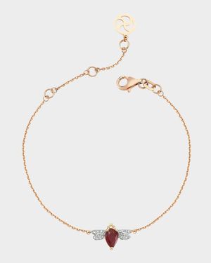 Ruby and Diamond Bee Bracelet