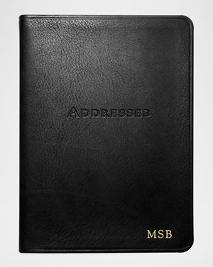7" Desk Address Leather Bound Book