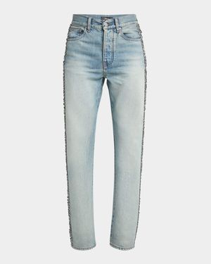 Men's Straight-Fit Crystal Bandana Jeans