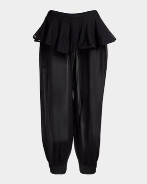 Sheer Peplum Pants