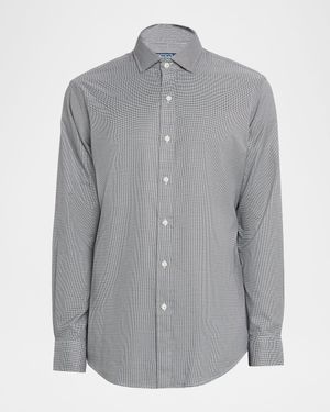 Men's Classic Fit Micro-Houndstooth Twill Button-Down Shirt