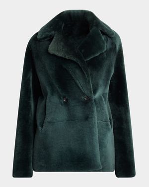 Double-Breasted Sheep Shearling Coat