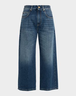 Authentic Denim Wide-Leg Ankle Jeans