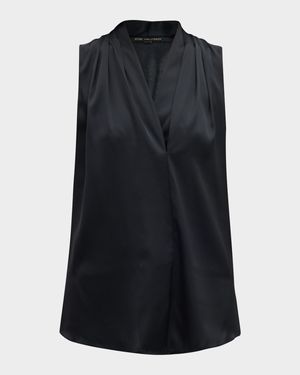 Mila Silk-Stretch Sleeveless Top