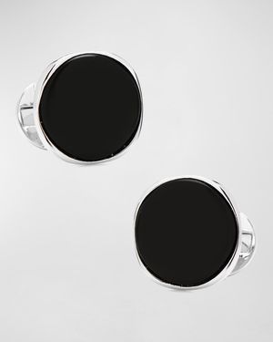 Sterling Silver Classic Formal Onyx Cufflinks