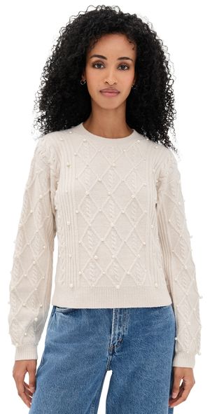 Splendid Demi Pearl Sweater Pale Oak Hthr M