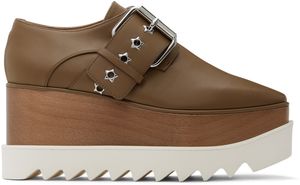 Stella McCartney Brown Elyse Star-Studded Buckle Platform Derbys
