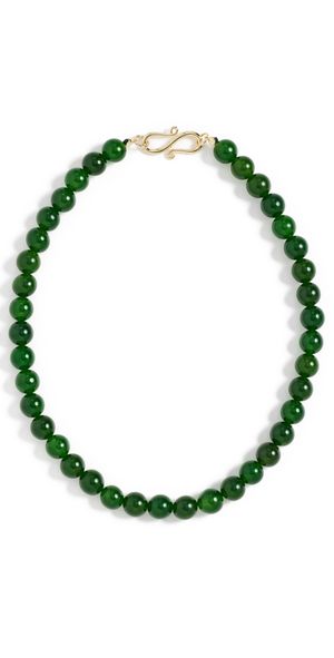 LIÉ STUDIO The Mary Necklace Green Agate One Size