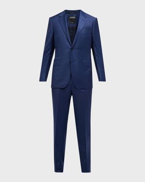 Men's Trofeo Wool Pindot Suit