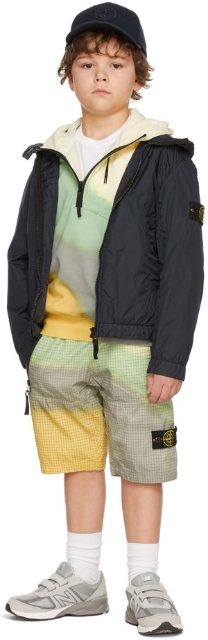 Stone Island Junior Kids Yellow & Green Airbrush Hoodie