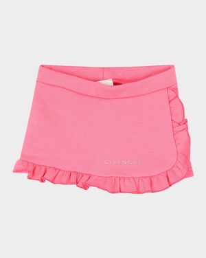 Girl's Embellished Logo-Print Skort, Size 12M-3