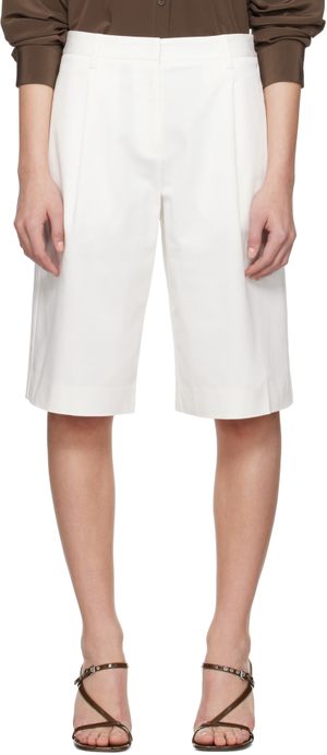 Matteau White Long Chino Shorts